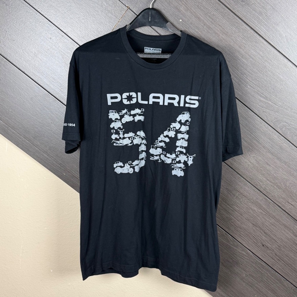 Polaris Men's XL Graphic T Shirt Black 1954 Powersports ATV Snowmobile Moto